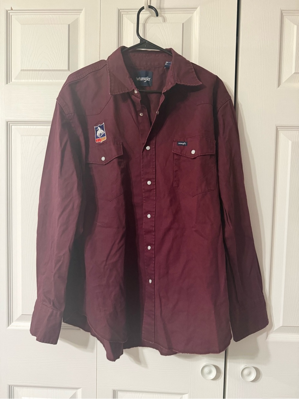NFR Wrangler Men's Long Sleeve Maroon Western Shirt
